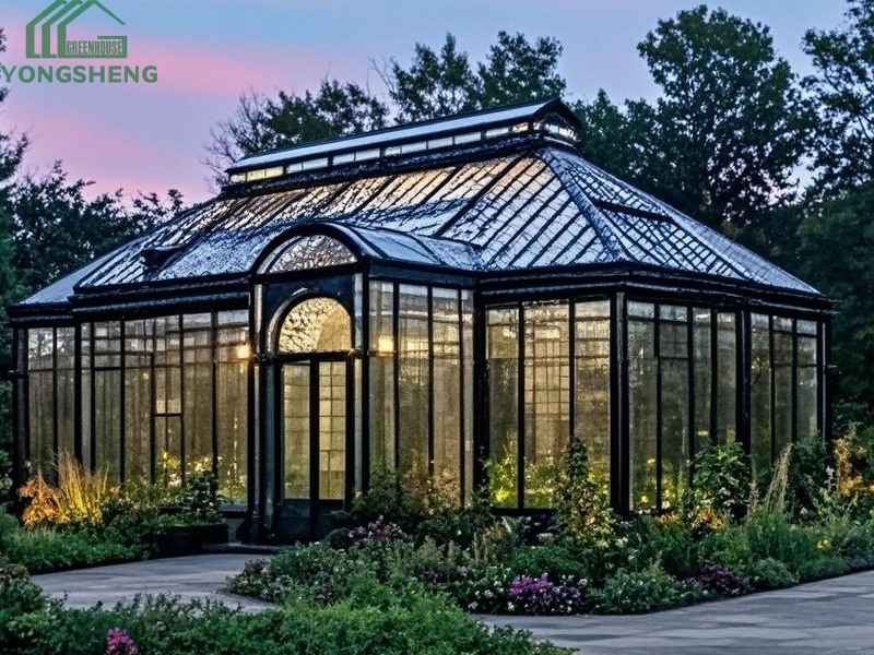 glass greenhouse, garden greenhouse, Outdoor glass greenhouse for garden for sale YSGH-116